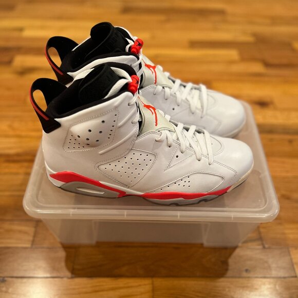 Jordan 6 Retro Infrared White with Neon Orange (2014), Size 13 US - Picture 3 of 5
